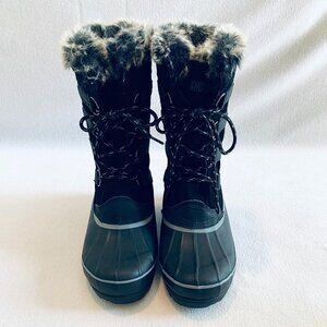 Khombu North Star Thermolite black boot Womens 8 waterproof mid-calf leather